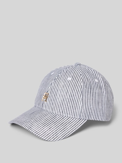 Tommy Hilfiger Basecap aus reinem Leinen mit Logo-Applikation Marine 1