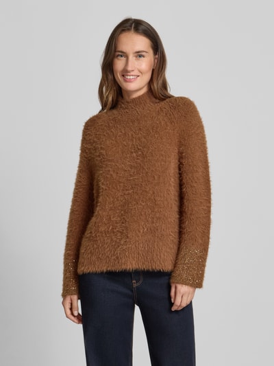 Luisa Cerano Strickpullover mit Stehkragen Camel 4