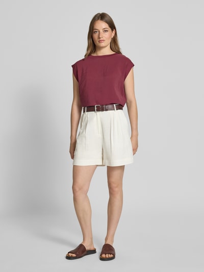 OPUS T-Shirt mit Kappärmeln Modell 'Silkisi' Bordeaux 1