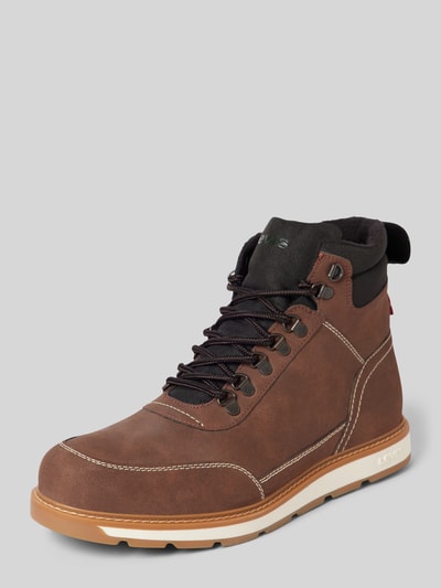 Levi’s® Acc. Boots met veters en labeldetail, model 'AXEL' Middenbruin - 1