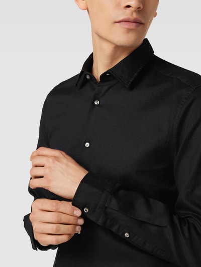 Joop! Slim Fit Business-Hemd mit Kentkragen Black 3