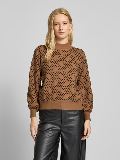 Only Pullover mit geometrischem Muster Modell 'ANNY' Camel 4