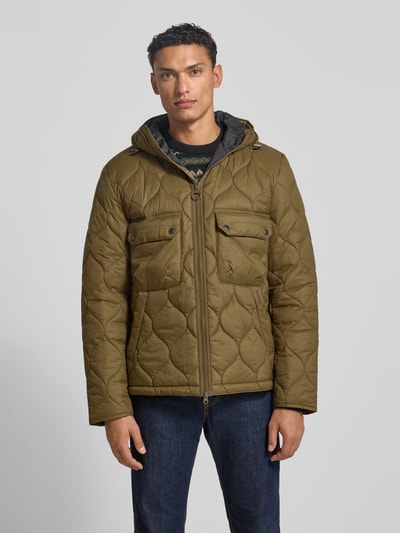 Barbour Regular fit gewatteerd jack met capuchon en tunnelkoord Olijfgroen - 4