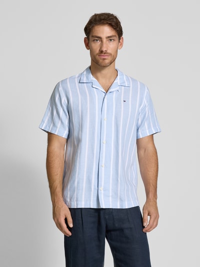 Tommy Hilfiger Koszula casualowa o kroju regular fit z mieszanki bawełny i lnu Jasnoniebieski 4
