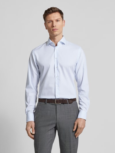 Profuomo Slim Fit Business-Hemd mit Kentkragen Modell 'Cutaway' Blau 4