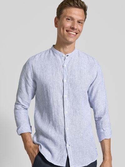 FIL NOIR Regular fit zakelijk overhemd met opstaande kraag, model 'ANCONA' Rookblauw - 3