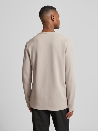 BOSS Orange Regular fit shirt met lange mouwen en wafelstructuur, model 'TEMPESTO' Zand - 5