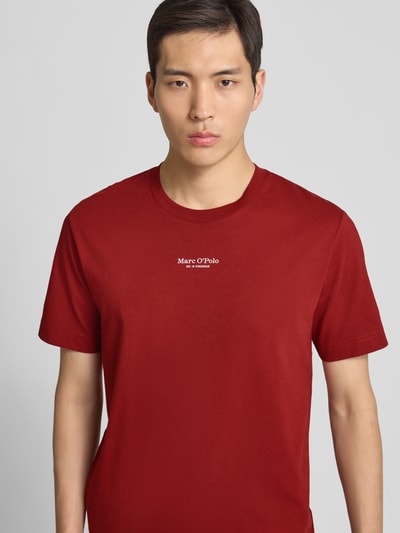 Marc O'Polo Regular fit T-shirt van puur katoen Bordeaux - 3