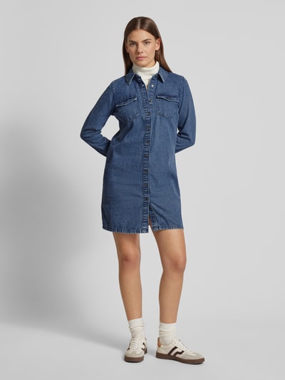 Vero Moda Jeanskleid mit durchgehender Knopfleiste Modell 'JENNIE' Jeansblau 1