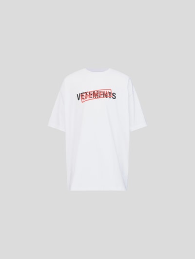 VETEMENTS Oversized T-Shirt mit Brand-Print Weiss 2