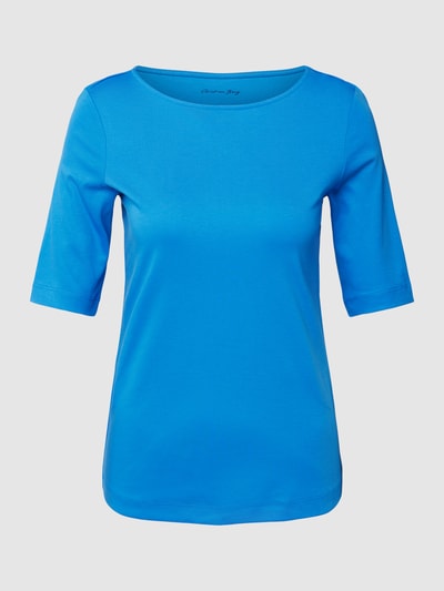 Christian Berg Woman T-Shirt aus Baumwolle mit U-Boot-Ausschnitt Blau 2