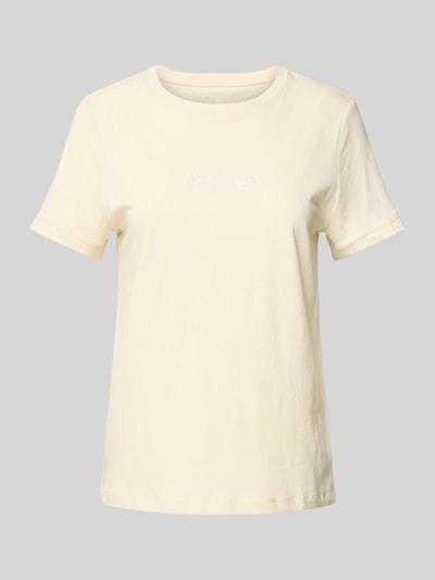 Tom Tailor T-shirt o kroju regular fit z czystej bawełny Beżowy 2