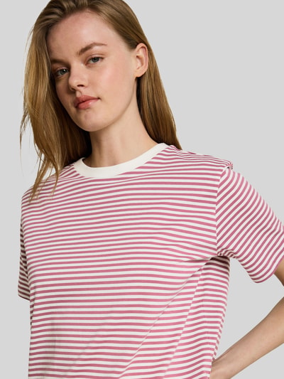 Tom Tailor Denim Boxy fit T-shirt van puur katoen Mauve gemêleerd - 3