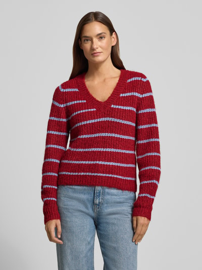 VERO MODA Regular fit gebreide pullover met wol, model 'AWESOME' Bordeaux - 4