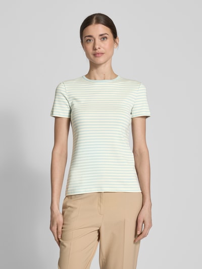 Lauren Ralph Lauren T-shirt met geribde ronde hals Marineblauw - 4
