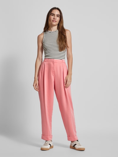 BOSS Orange Baggy fit stoffen broek met bandplooien, model 'Timbat' Roze - 1