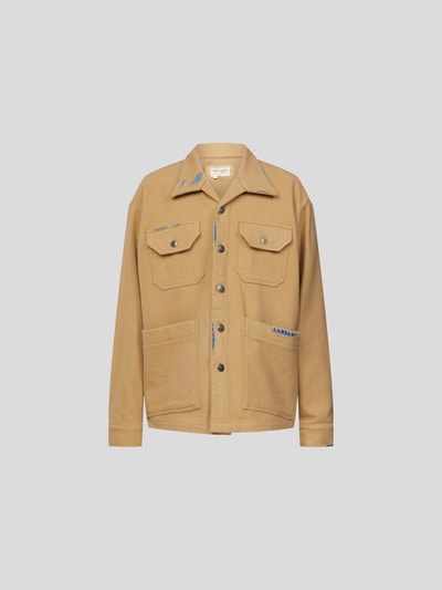 Greg Lauren Hemdjacke mit Used-Look Camel 2