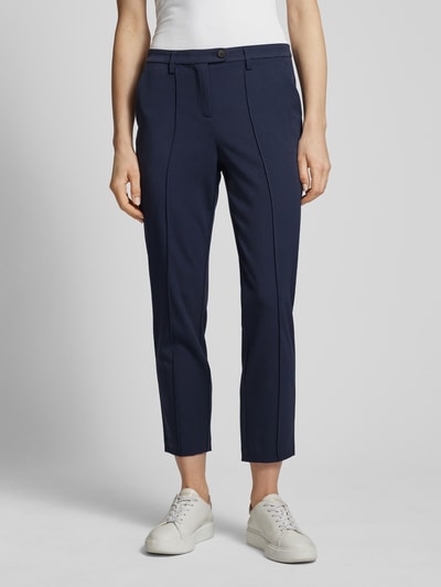 Tom Tailor Straight leg stoffen broek met bandplooien Marineblauw - 4