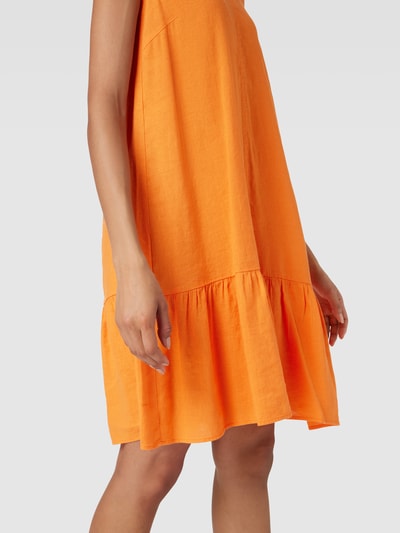 MORE & MORE Minikleid aus Leinen-Viskose-Mix mit Stehkragen Orange 3