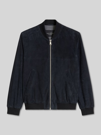 Marc O'Polo Regular Fit Lederjacke aus echtem Ziegenvelours Marine 2