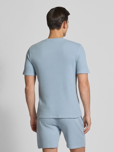 BOSS T-shirt o kroju regular fit z fakturą wafla Jasnoniebieski 5