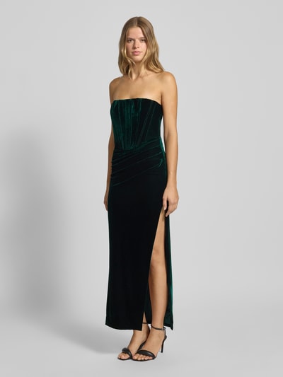 Bardot Cocktailjurk van fluweel in off shoulder-look, model 'EVERLASTING' Donkergroen - 1