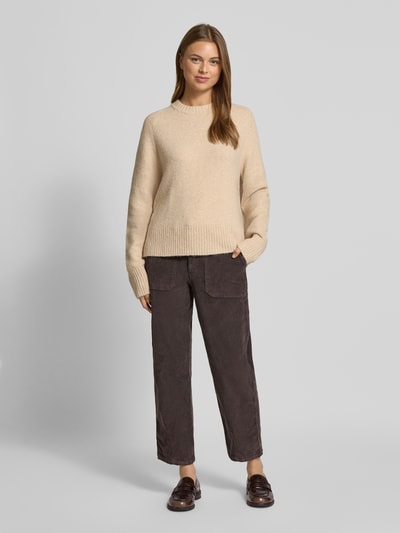 OPUS Gebreide pullover met ronde hals, model 'Passy' Beige - 1