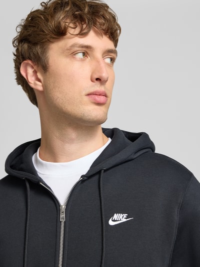 Nike Sweatjacke mit Label-Stitching und Känguru-Tasche Black 3