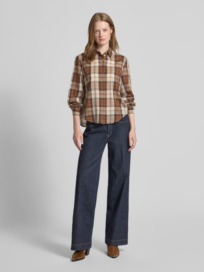 Marc O'Polo Regular Fit Hemdbluse aus Baumwoll-Lyocell-Mix Mittelbraun 1