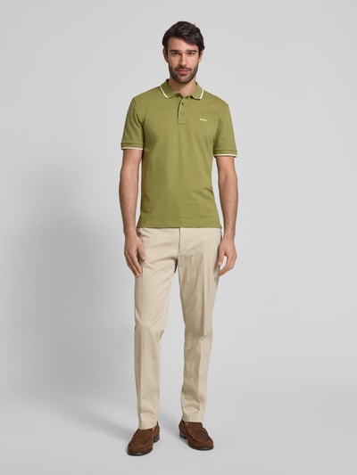 BOSS Regular Fit Poloshirt mit Label-Print Modell 'Parlay' Gruen 1