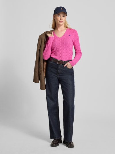 Polo Ralph Lauren Gebreide pullover met kasjmier, model 'KIMBERLY' Felroze - 1