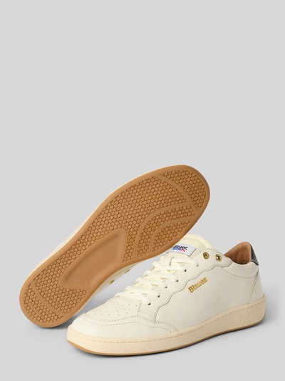 Blauer USA Sneaker aus Leder-Mix mit Logo-Detail Modell 'Murray' Weiss 4