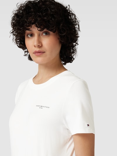 Tommy Hilfiger T-Shirt mit Label-Print Modell '1985' Offwhite 3