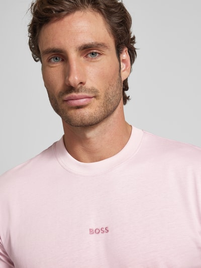 BOSS Orange T-shirt met labelstitching Violet - 3