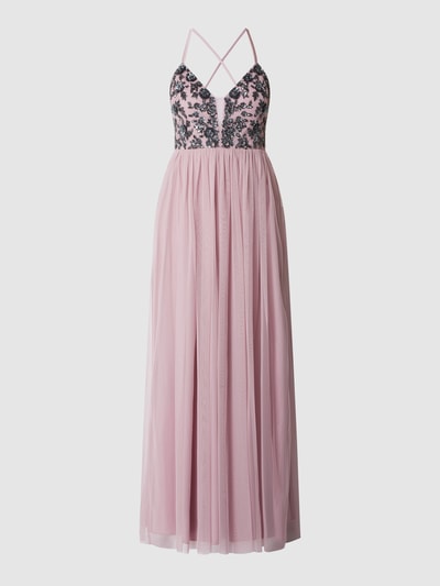 Jake*s Cocktail Abendkleid aus Tüll mit Pailletten   Mauve Melange 2