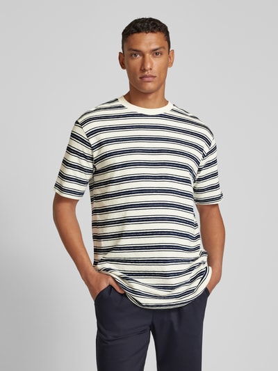 SELECTED HOMME T-shirt met streepmotief Marineblauw - 4