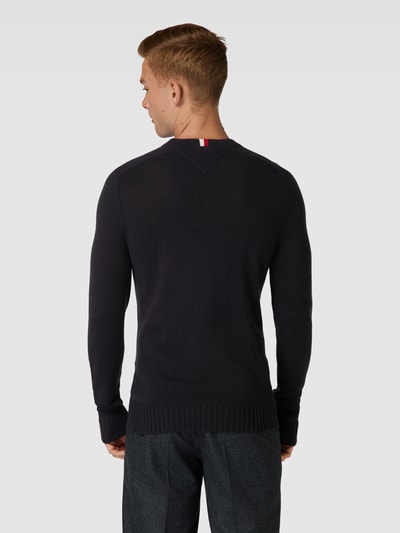 Tommy Hilfiger Strickpullover mit Label-Stitching Modell 'MERINO' Black 5