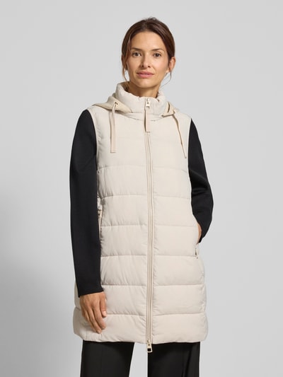 Christian Berg Woman Selection Kamizelka o kroju regular fit z kapturem ze scuby Écru 4