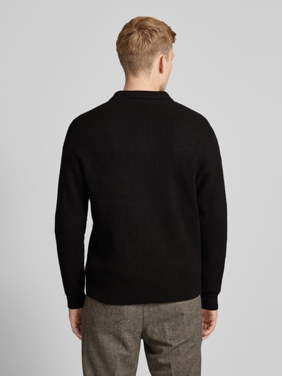 Drykorn Gebreide pullover met ribboorden, model 'RUSTINO' Metallic zwart - 5