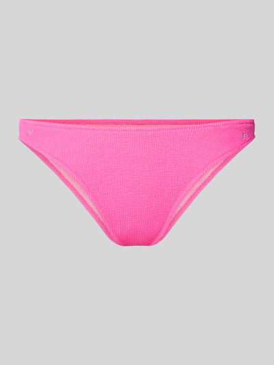 Produktfoto, Bikini-Slip mit Label-Detail Modell 'NAIDA' von Banana Moon in Pink, körpernaher Schnitt, strukturierte Textur, Material-Mix mit Stretch-Anteil