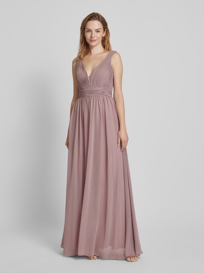 Mascara Abendkleid mit Plisseefalten Mauve 4