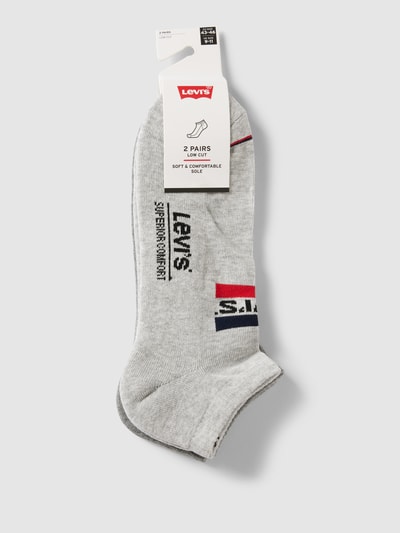 Levi's® Sneakersocken mit Label-Print im 2er-Pack Hellgrau Melange 3