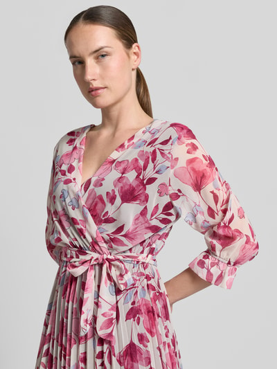 ZABAIONE Midikleid im Allover-Look mit Bindegürtel Rosa 3