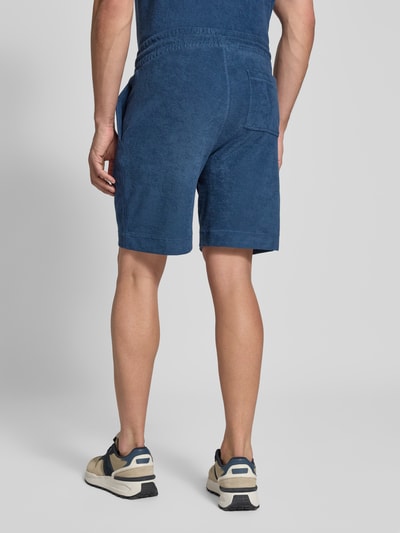 BOSS Orange Regular fit sweatshorts met labelstitching, model 'doubletowel' Blauw - 5