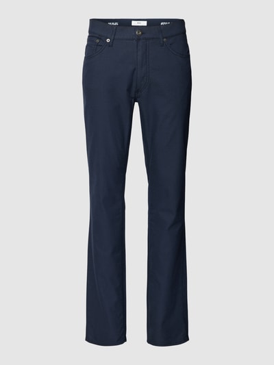 Brax Regular fit stoffen broek met structuurmotief, model 'Chuck' Marineblauw - 2