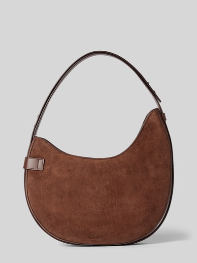 Lauren Ralph Lauren Handtas van echt runderleer met sierapplicatie Donkerbruin - 4