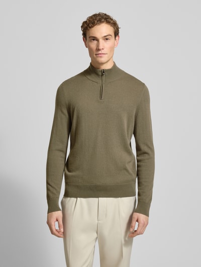 BOSS Regular fit schipperstrui van een mix van scheerwol en kasjmier, model 'HEMARLO' Leem - 4