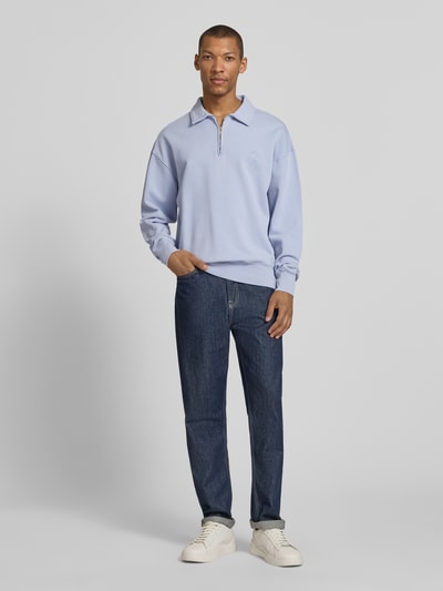 ARMEDANGELS Relaxed Fit Troyer aus reiner Bio-Baumwolle Modell 'ICONIC Å GMT' Hellblau 1