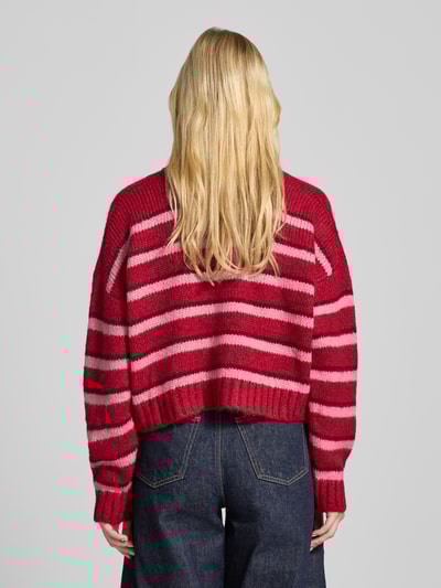 Tommy Jeans Oversized Strickjacke mit Alpaka-Anteil Bordeaux 5