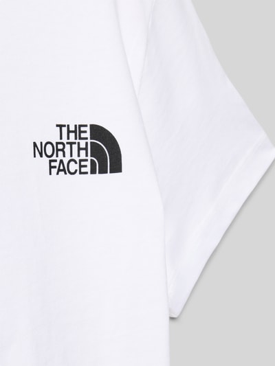 Produktfoto, weißes Regular Fit T-Shirt mit Logo-Print und Rundhalsausschnitt, Statement-Print, Rückenlänge 51 cm, The North Face, Kinder T-Shirt